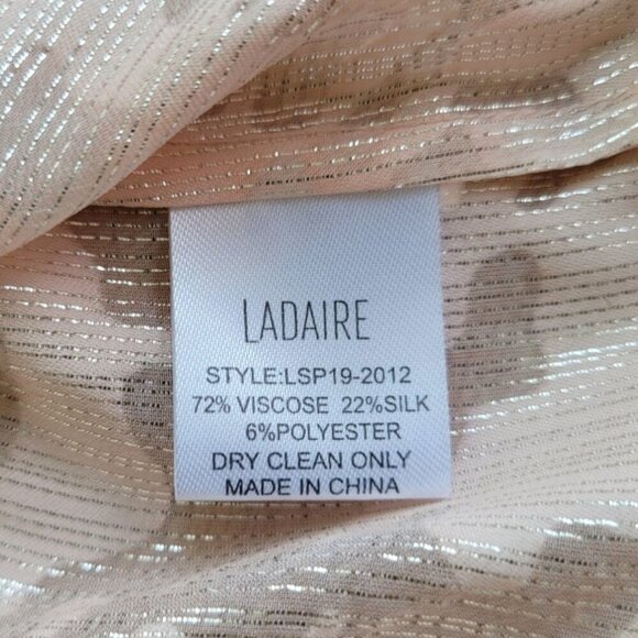 Ladaire Viscose Blend Blouse in Blush & Silver size S - Picture 10 of 11